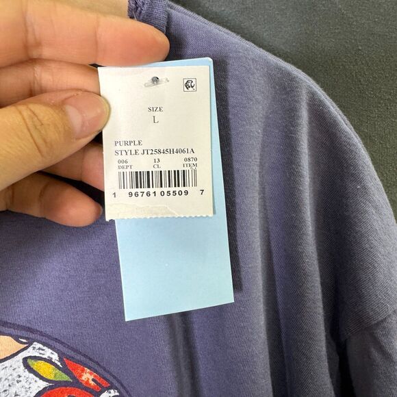 Hasta‎ Siempre Sugar Skull Graphic Tee Purple Large Day of the Dead Goth - Picture 6 of 7